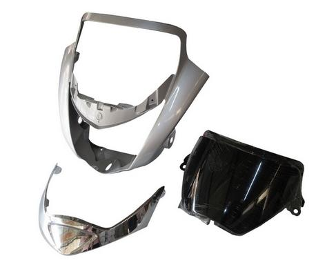 HEAD LIGHT VISOR WITH GLASS & GARNISH FIT FOR CB UNICORN N/M GREY SILVER-AEROSTAR