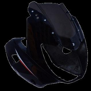 HEAD LIGHT VISOR FIT FOR PULSAR 220 F (2022) BLACK WITH RED STICKER-AEROSTAR
