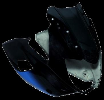 HEAD LIGHT VISOR FIT FOR PULSAR 220 F (2022) BLACK WITH BLUE STICKER-AEROSTAR