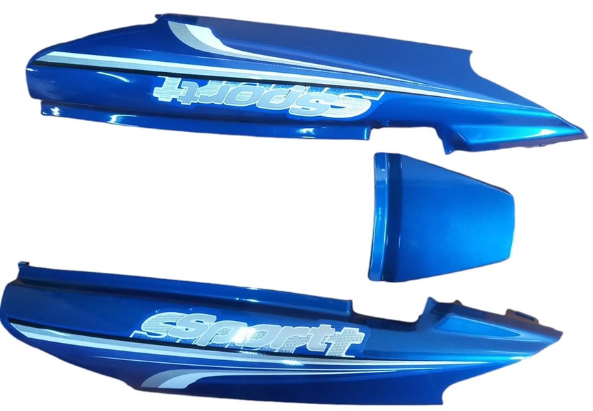 REAR COWL SET FIT FOR STAR SPORT LATEST (TYPE-3) METALLIC BLUE WITH WHITE STICKER-AEROSTAR