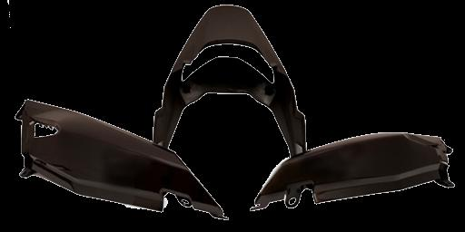 REAR COWL (SET OF 3) FIT FOR GLAMOUR BS6 BLACK WITHOUT STICKER-AEROSTAR