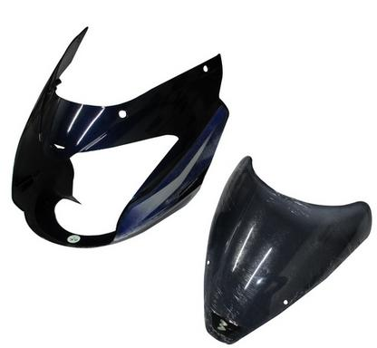 HEAD LIGHT VISOR W/GLASS FIT FOR PULSAR 180 (2022) BLACK WITH RED STICKER-AEROSTAR