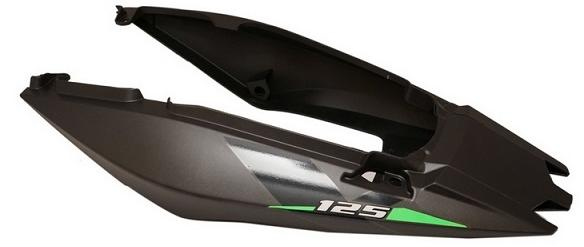 REAR COWL SET FIT FOR PULSAR 125 (2022) MATTE GREY WITH GREEN STICKER-AEROSTAR