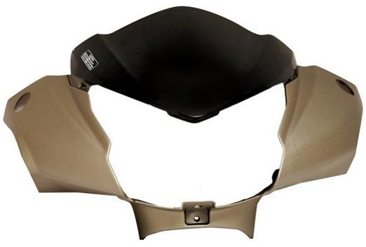 HEAD LIGHT VISOR WITH GLASS FIT FOR ACTIVA 125 BS6 GREY SILVER-AEROSTAR