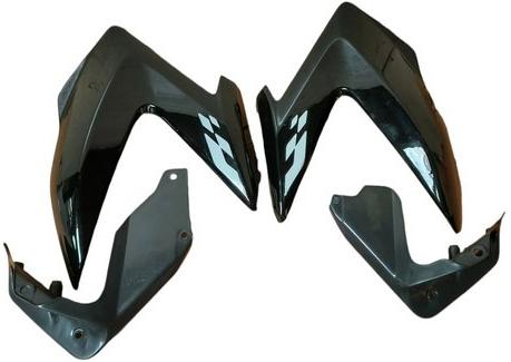 TPFC (SET OF 4) FIT FOR GLAMOUR XTEC BLACK WITH WHITE STICKER-AEROSTAR