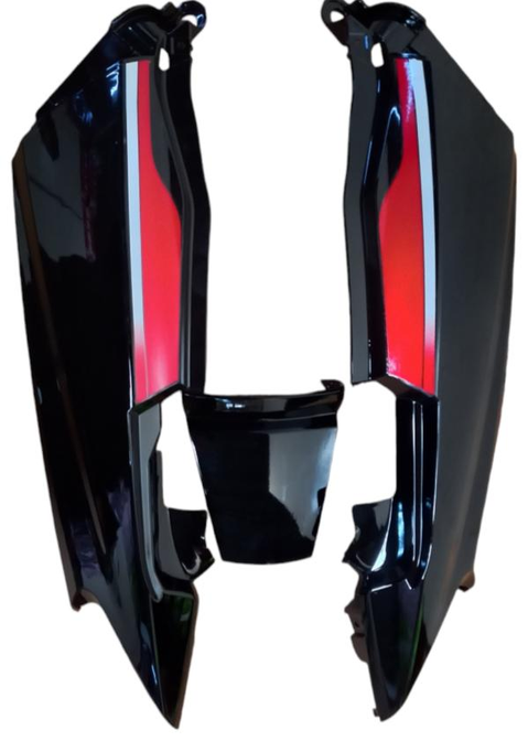 REAR COWL (SET OF 3) SET FIT FOR SUPER SPLENDOR BS6 (2022 MODEL) BLACK WITH RED STICKER-AEROSTAR
