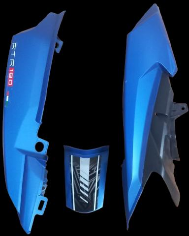 REAR COWL (SET OF 3) FIT FOR APACHE RTR 180 ABS (2019) MATTE BLUE WITH STICKER-AEROSTAR