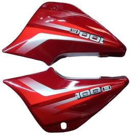 REAR COWL FIT FOR SPLENDOR BS7 (2023) BLACK WITH RED STICKER-AEROSTAR
