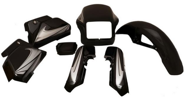 FRONT COVER FIT FOR ACTIVA N/M (SHEET METAL) BLACK-AEROSTAR