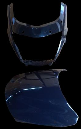 HEAD LIGHT VISOR W/ GLASS FIT FOR YBR 125 BLACK-AEROSTAR