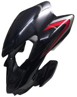 HEAD LIGHT VISOR W/GLASS FIT FOR SP 125 BS6 BLACK WITH RED STICKER-AEROSTAR