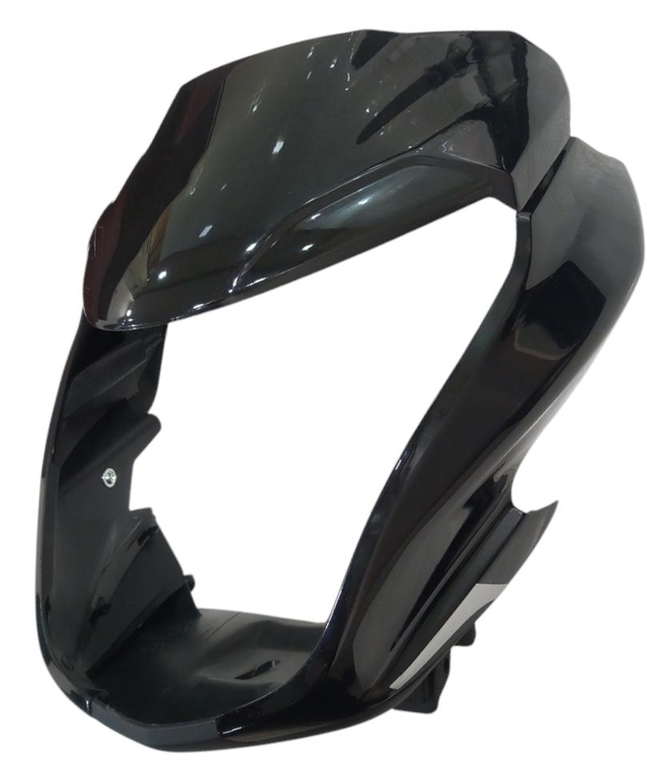 HEAD LIGHT VISOR WITH GLASS FIT FOR GLAMOUR XTEC BLACK WITH WHITE STICKER-AEROSTAR