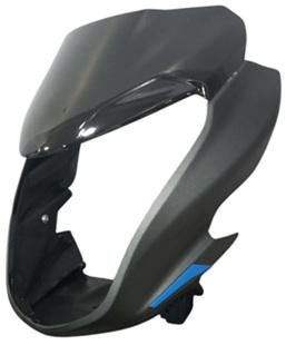 HEAD LIGHT VISOR W/ GLASS FIT FOR ACTIVA 125 BS4 BLACK-AEROSTAR