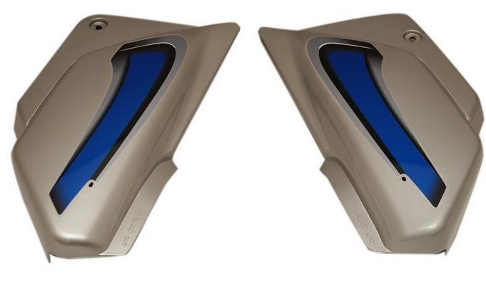 SIDE COWL SET FIT FOR SPLENDOR PLUS XTEC  BLACK WITH BLUE STICKER (ONE SIDE SCREW FITTING)-AEROSTAR